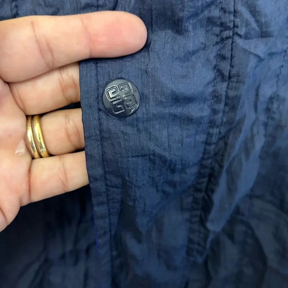 ! Vintage 90s Givenchy Activewear Blue Yellow Windbreaker Full Zip Jacke… - Picture 4 of 6